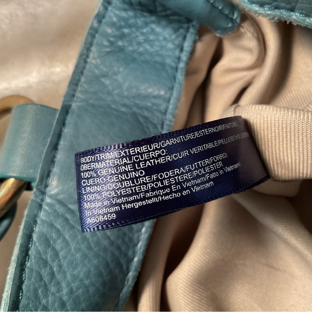 Teal Leather Shoulder Bag - Picture 11 of 13